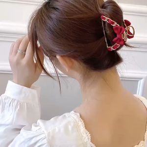 HC 21 - Golden Ribbon Hair Clip / Klip Rambut / Claw Clip / 韩款蝴蝶结发夹抓夹