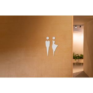 CIFbuy | CIFbuy Acrylic Toilet Door Sign 3D Male Female Self Adhesive Modern Minimalist Plaque Hotel Restaurant Bathroom Ornament