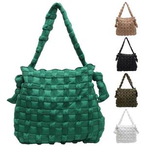 [Hàng Mới Về] Túi tote phồng cho Nữ Túi Xách Họa tiết lưới thời trang dung tích lớn Túi đeo vai kiểu Trần áo phong cách Túi đeo phồng Túi xách tay