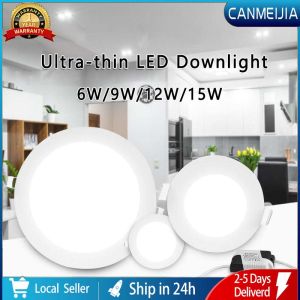 CANMEIJIA Led Ceiling Light Ultra-thin Panel Lights Round/Square Surface Mounted Downlight 6W/9W/12W/15W/30W Ceiling Lamp Super Bright Spotlight for Bedroom Living Room Kitchen