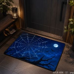 VIKAMA Halloween Withered Tree Full Moon Door Mat Gothic Non Slip Entrance Rug Front Door Home Decor Mat