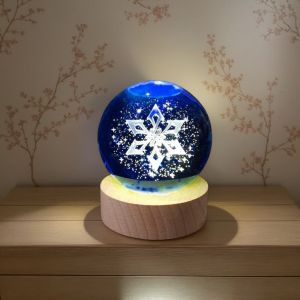 1pc 3D crystal ball for snow sculpture USB night light suitable for decoration in bedroom and living room for Fathers Day/Mo