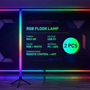LED RGB Gaming Atmosphere Light Floor Lamp E-sports Remote Control App PC Desk Table Bedroom Living Room Hallway Colored Light