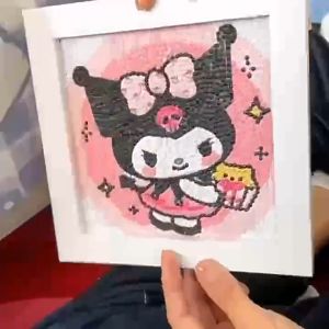 Sanrio Diamond Painting Kuromi 18cmX18cm Carton Photo Frame Set DIY Student Children Sticky Gift