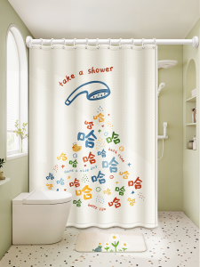 WEILAISHI | Waterproof Mold-Proof No-Drilling Required High-End Shower Protection Quick-Drying Bathroom Curtain
