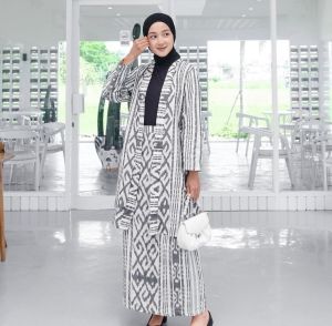 SETELAN MADAM WHITE TRJ - BAJU TENUN ETHNIC - KEMEJA TENUN