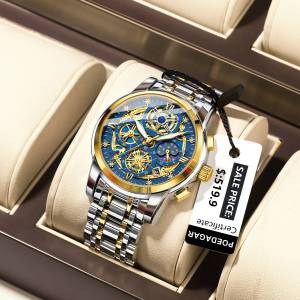 Poedagar Sang Trọng Tourbillon Đồng hồ nam chống nước đồng hồ phát sáng đồng hồ có ngày Cho nam bằng thép không gỉ Thạch Anh Ban Đầu Thời Trang Người Đàn Ông Của Đồng Hồ