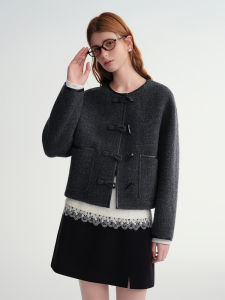 DUSHU | Oversized Short Double Faced Coarse Wool Coat