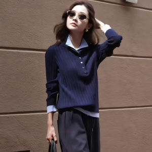 Stylish Two-Piece Look Knit Sweater
