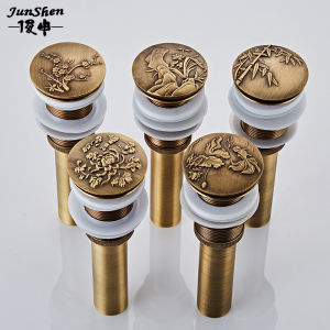 Copper Antique Drainer Washbasin Downcomer Retro Wash Basin Bounce Drainer European Wash Basin Drainer