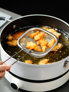 Kitchen 304 Stainless Steel Food Grade Oil Riser Pasta Strainer Fine Mesh Sieve Spoon for Cooking And Baking