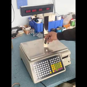 Label Printing Scale Commercial Weight Calculator Barcode Scal with Thermal Label Printer for Food Retail Store Supermarket Convenience Stores15kg