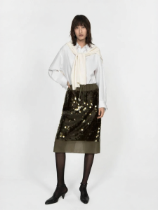 edition | Heavy Sequin Embroidery Mesh Skirt