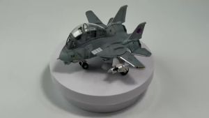 Iron Flow Q Version Variable Wing F14 Tomcat Fighter VF84 Pirate Flag Alloy Aircraft Model Ornament Cartoon Version Holiday Gift