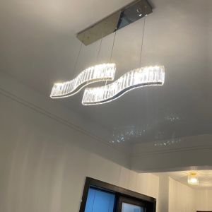 BL-Lighting Nordic Modern Crystal Chandelier Dining Table Dining Room Long Pendant Light Bar Living Room Decorative Hanging Light