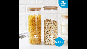One Two Cups Toples Kaca Penyimpanan Makanan Kedap Udara Storage Jar 500ml