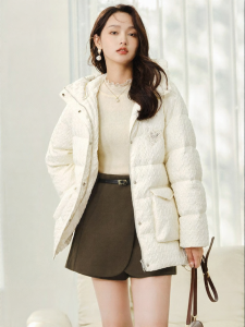Yigue | Quilted Down Jacket Warm Thick Hooded Outerwear