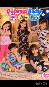 BAJU TIDUR BUDAK BUDAK SIZE 2-10 BOYS PYJAMAS BAJU BUDAK LELAKI 100% COTTON BAJU BUDAK PEREMPUAN GIRLS PAJAMAS