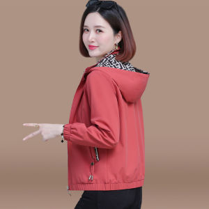 FELLERQI | Elegant Mom New Arrivals Jacket Coat Thin Hooded Short Grid