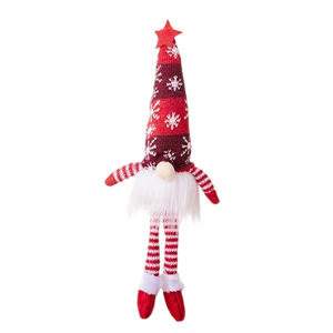 Christmas Faceless Doll Gnome Ornaments LED Light Plush Knitting Crafts Tree Pendant Christmas Decorations for Home Kids Gift