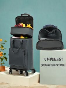 Portable Large Capacity Folding Shopping Bag Wheels Universal Lightweight Waterproof Vegetable Buying Small Trolley Cart