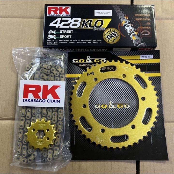 YAMAHA R15 R15M MT15 SPROCKET GOLD 428 ORING CHAIN FULL SET RK