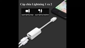Cáp Lightning 2in1 gồm 01 cổng sạc + 01 âm thanh cho Iphone 7/7 Plus