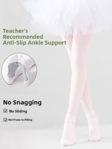 miiow | Anti-Slip Dance Socks For Girls Practice Performance Examination Grade Special Spring Summer White Base Pantyhose Children