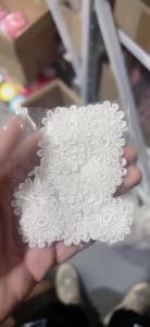 50pcs Flower Shape DIY White Lace Decorative Flower Piece Broderie Suisse Wedding Decoration 26mm