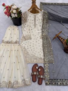 [PRE-ORDER] 2026 FEB READYMADE PURE FENDY SILK HEAVY EMBROIDERY SHARARA SUIT SIZE M TO 2XL ( DELIVERY 10 WORKING DAYS) ETA: 2026-05-30 | READY TO WEAR FENDY SILK SALWAR KAMEEZ| EID SPECIAL DESIGNER FENDY SILK SHARARA