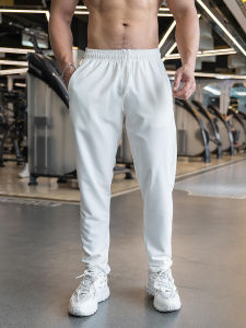 White Casual Sports Pants Fitness Trendy High Street Long Pants Spring Summer New Arrival Mens Polyester Spandex Blend Moisture Wicking