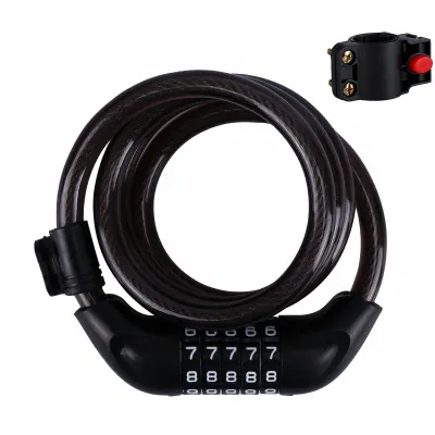 Portable Universal Bicycle Lock Mountain Bike 5 Digit Password Lock Anti-theft Security Steel Chain Motorcycle Password Lock