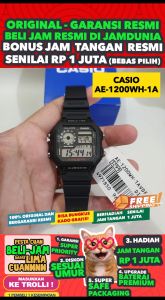 CASIO ORIGINAL - CASIO AE-1200WH-1AV - Hitam - Resin - Jam dunia JD18ST # Jam Tangan Pria Cowok Anti Air Digital Analog + CASIO AE 1200WH 1A AE-1200WH 1200 WH AE1200 AE-1200 AE1200WH AE-1200WH-1A $ WR1 STR SD7 HT7