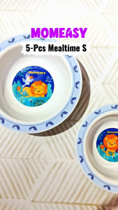 Momeasy 5-Piece PP Mealtime Set for Baby 9+M to Kids Sterilizer-Safe Bowl Spoon Fork Cup Feeding Set