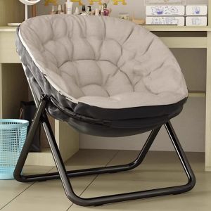 Modern Simple Folding Recliner Chair Moon Chair Office Nap Balcony Leisure Home Use Double-Purpose Chair Non-Swinging Function