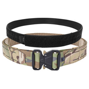 SINAIRSOFT 2 Inch Tactical Belt Quick Release Metal Buckle Laser MOLLE Mens Multi-camo Belts Outdoor Clothing Accessories