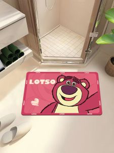 พื้นรองเท้าเข้าอาบน้ำลายสก็อตไนซ์สัตว์ผีเสื้อสตรอเบอร์รี่พื้นรองเท้ากันลื่นในห้องน้ำพื้นรองเท้าสำหรับประตูห้องน้ำ