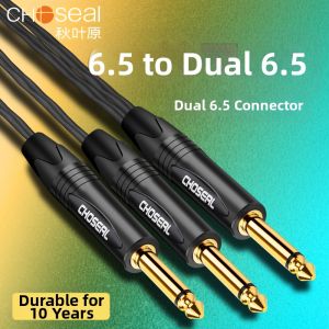 Choseal | Dây Chia Âm Thanh 6.5mm sang Đôi Jack 6.5mm Loại Sao Chép Dây Lớn