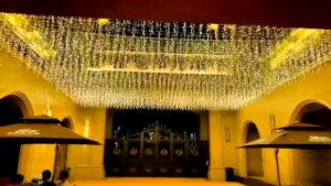 2025 Hari raya Outdoor Waterfall Decoration Light 4M Droop 0.4-0.6m Curtain String Lights Party Garden Eaves Decoration LED Fairy Lights