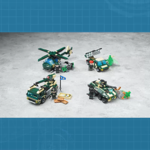 Đồ chơi QMAN 25001 Bộ đồ chơi xếp hình mô hình xe quân sự