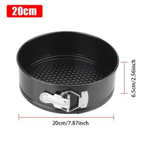 Chảo Làm Bánh Springform 1 Cái Khuôn Tròn Bằng Thép Carbon Chống Dính Có Đáy Có Thể Tháo Rời Chảo Nướng Chống Rò Rỉ Với Kích Thước 12/16/20/24/28cm