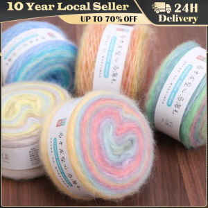 50g/Roll Gradient Colorful Mohair Multicolor Rainbow Yarn 200M Hand-Woven Soft Yarn for Knitting Crochet Sweater