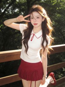 PEIXI | Japanese College Style Short Sleeve Knit T-shirt