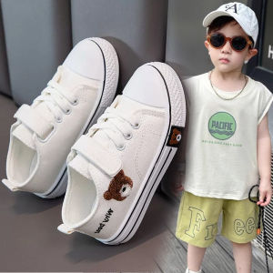 Seasonless Breathable Childrens Canvas Shoes with Magic Tape Casual Sports Low Top Shoes for Boys And Girls in Jinjiang