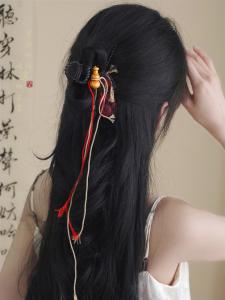 New Chinese Style Small Gourd Spring Hair Clip Womens Retro Zen Shark Clamp Ethnic Style Temperament Hair Accessories