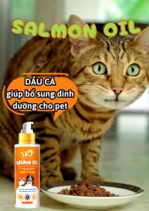 Dầu cá hồi bổ sung vitamin omega cho chó mèo Salmon Oil chai 100ml (mẫu mới) - Love Pets Shop