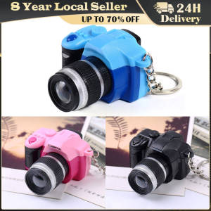Keychain Cam Cute Mini Toy Camera Charm Keychain with Flash Light&Sound Effect Gift Camera 3D Pendant Photographer Charm Necklaces Keychain Flashing Camera Simulation Cameras Keychain Toys Pendant Keychain Bag Accessories Plastic Toy