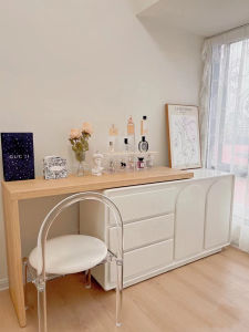 French Cream Style Dresser Chest of Drawers Integrated Solid Wood Corner Desk Bedroom Minimalist Modern Fancy Makeup Table