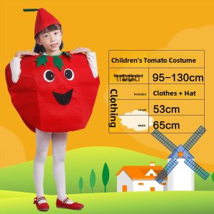 Eco-Friendly Fruit And Vegetable Performance Clothes for Children Stage Performance Costumes Apple Kids Party Supplies