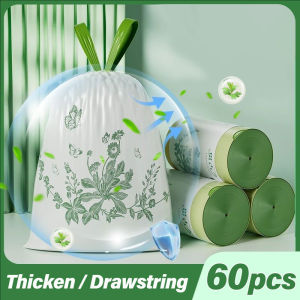 YESPERY 60Pcs Garbage Bags Thicken Large Disposable Trash Bag Mosquito Proof Fragrance Garbage Bag Kitchen Food Waste Bag